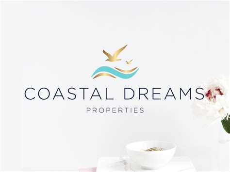 Coastal Real Estate Logo Coastal Logo Turquoise Real Estate | Etsy