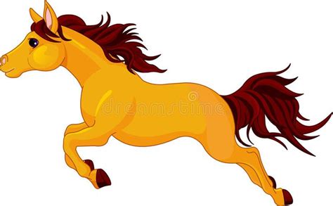 Running horse. Illustration of running beautiful golden horse , # ...