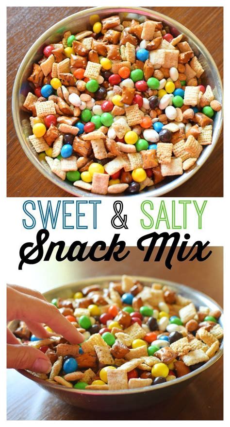 Sweet and Salty Snack Mix - Make your own delicious snack with M&Ms, cereal, seeds and nuts ...