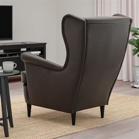 STRANDMON Wing chair, Grann/bomstad dark brown - IKEA