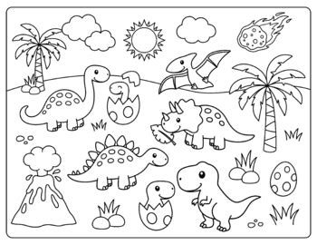 Results for dinosaur coloring page | TPT