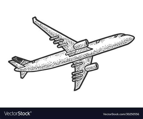 Take off plane sketch Royalty Free Vector Image