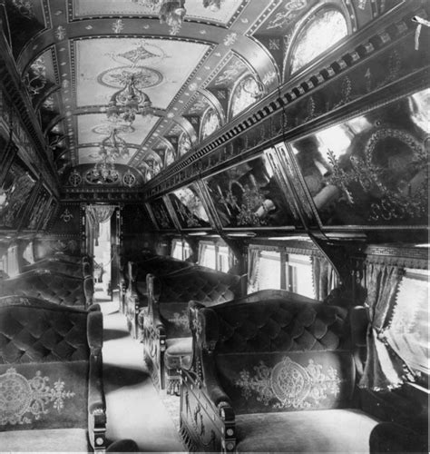 Train Travel in the 1800s - Old Photos depict the interior of a Rococo ...