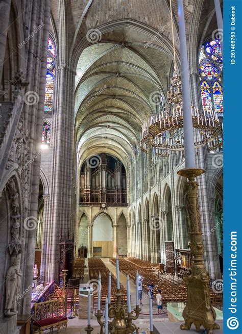 Basilica of Saint-Denis. Interior View Stock Image - Image of rois ...