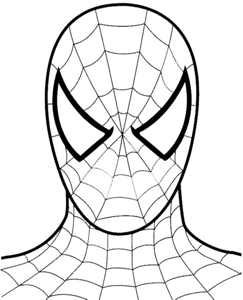 Spiderman Face Coloring Page - Charles Garcia's Coloring Pages