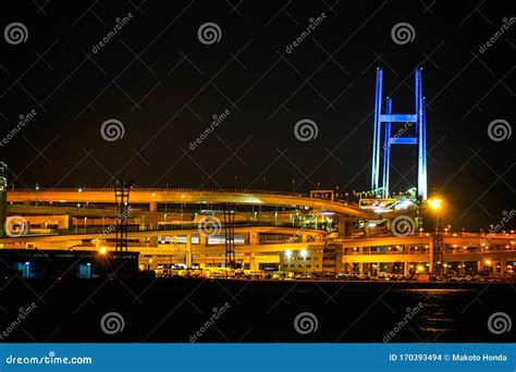 Yokohama Bay Bridge and the Highway Stock Photo - Image of minato ...