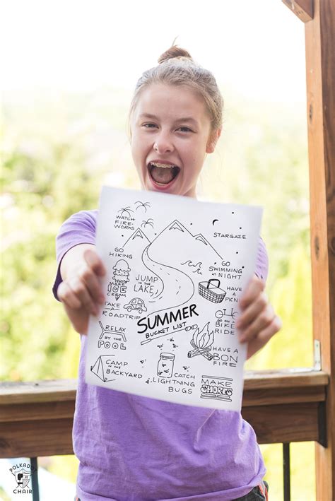 Free Printable Summer Bucket list coloring sheet - such a fun idea for kids for summer- download ...