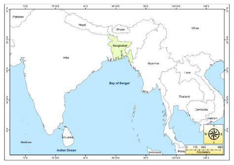 Location of the Bay of Bengal and its Surrounding Countries | Download ...