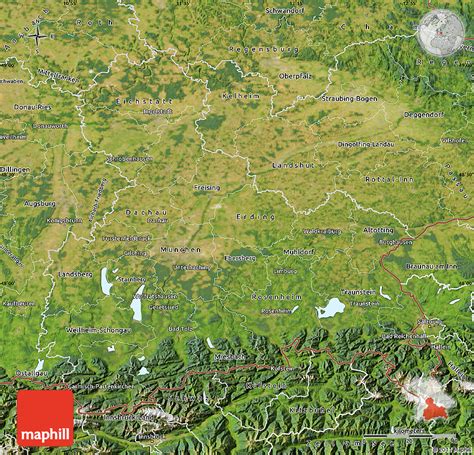 Satellite Map of Oberbayern