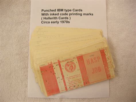 Vintage IBM punch card Hollerith PUNCHED PRINTED used IBM mainframe LOT ...