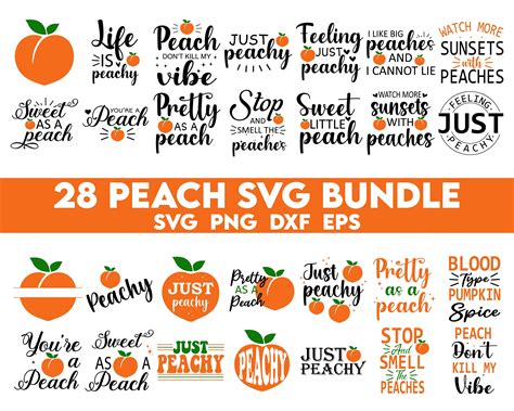 Peach SVG Bundle, Peach Quote SVG, Just Peachy Svg, Pretty as a Peach ...