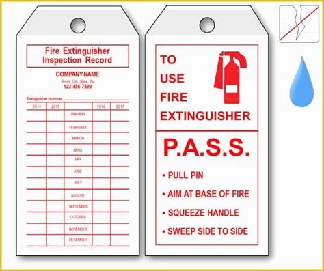 Printable Fire Extinguisher Inspection Tags