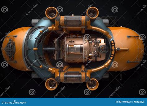 Top View of a Sleek, Modern Submarine Design Stock Illustration ...