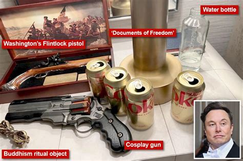 Elon Musk 'bedside table' photo shows guns, Buddhist amulet, Diet Coke