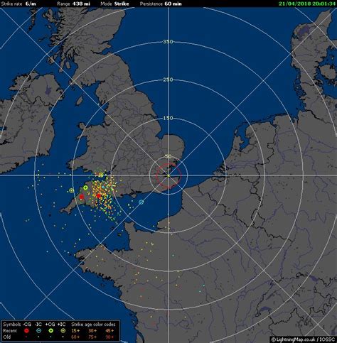 Thunderstorm / Lightning Map of the UK | Thunderstorm and lightning ...