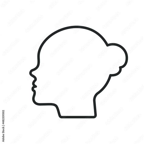 Human head face icon symbol shape. People avatar user login logo sign silhouette. Vector ...