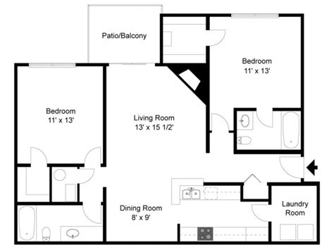 1000 Sq Ft 2 Bedroom Floor Plans - floorplans.click