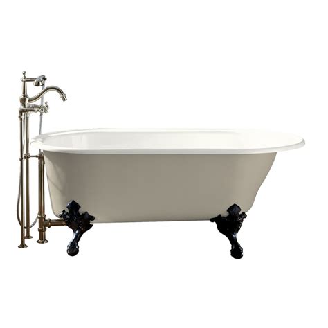 Shop KOHLER Iron Works Historic White Cast Iron Oval Clawfoot Bathtub ...