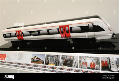 A model of the new Aventra train shown at Bombardier as Bombardier ...