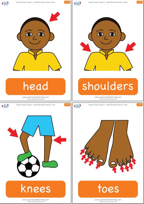 Printable Head Shoulders Knees And Toes - Calendar Printables