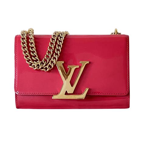 Louis Vuitton Pink Patent Leather Louise MM Handbag