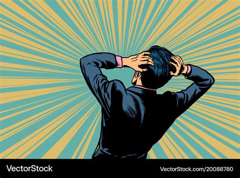 Shocked man back human reaction Royalty Free Vector Image