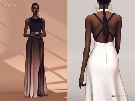 SLYD's Luna Dress | Dress, Sims 4 dresses, Sims 4 clothing