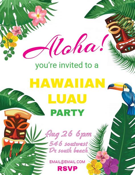 Luau Party Invitations