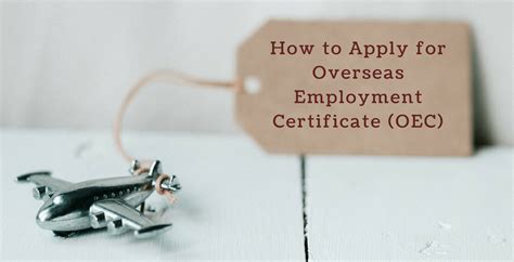 How to Apply for Overseas Employment Certificate (OEC) - A Mighty Life