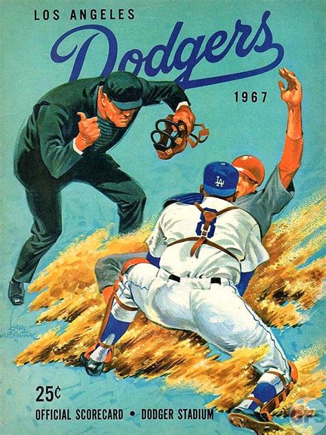 1967 Dodgers scorecard cover art by Karl Hubenthal | Baseball signs, Baseball history, Baseball ...