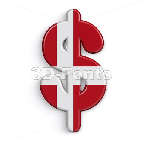 Denmark dollar currency sign | 3d symbol on white background