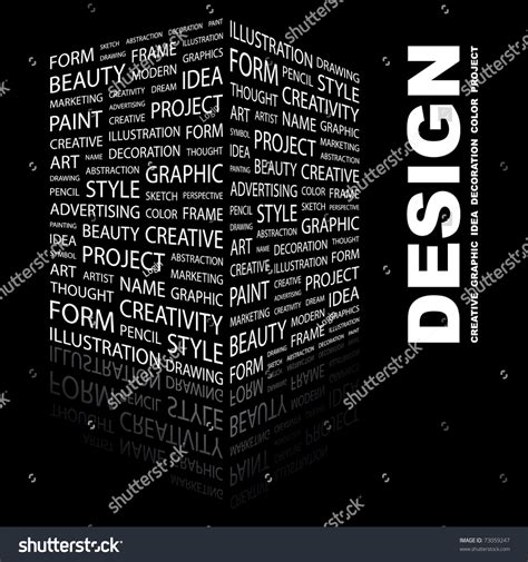 Design Word Collage On Black Background Stock Vector (Royalty Free ...