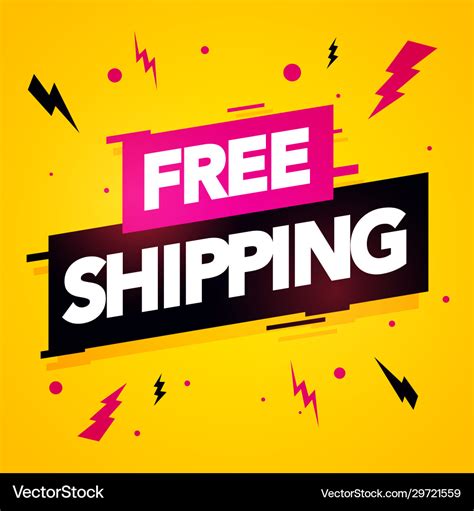 Free shipping label modern dynamic sales banner Vector Image