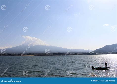 Mount Fuji As Seen from Lake Kawaguchi Editorial Photography - Image of ...