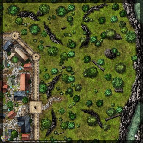 50x50 Exterior Town Wall Maps (Night and Day) | Fantasy city map ...