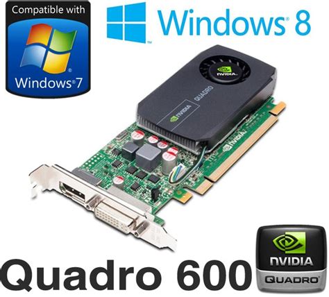 nVidia Quadro 600 1GB DDR3 PCI-E Dual DisplayPort DVI Low Profile ...