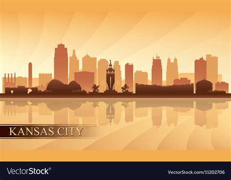 Kansas City skyline silhouette background Vector Image