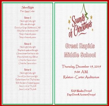 The Sounds of Christmas "Program Agenda" (EDITABLE/TEMPLATE) | TpT