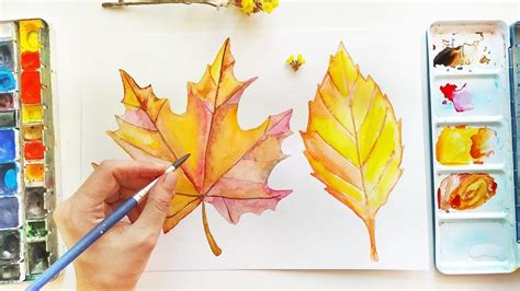 How to Paint Easy #Autumn Leaves - #Watercolor Relaxing #Painting for Begin... | Fall watercolor ...