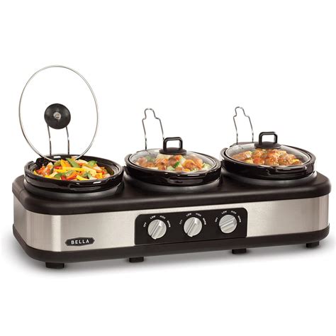 Best Slow Cookers: BELLA 13576 2.5QT Triple Slow Cooker with Lid Rests ...