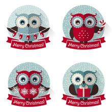 Christmas Owls And Candy Canes Free Stock Photo - Public Domain Pictures