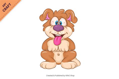 Cartoon Smiling Dog. Clipart. By Keno shop | TheHungryJPEG