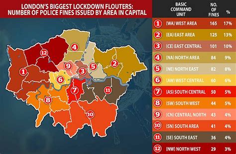 Met Police reveals which London boroughs received the most fines for flouting Covid-19 lockdown ...