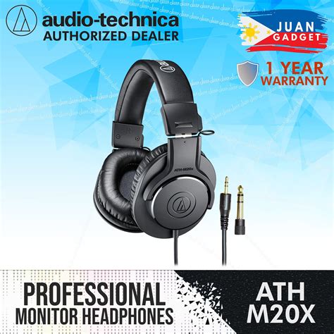 Audio Technica ATH-M20x Professional Monitor Headphones with 40 mm Drivers for Studio Tracking ...