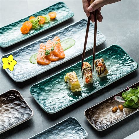 Japanese creative sushi plate rectangular plate - CJdropshipping