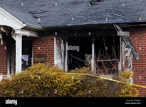 House fire damage - USA Stock Photo - Alamy