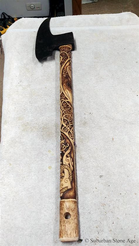 Hand Carved Axe Handle - : r/woodworking