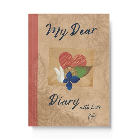 Diary Journal Hard Cover A5, Personalised Blank Diary Book, Floral ...