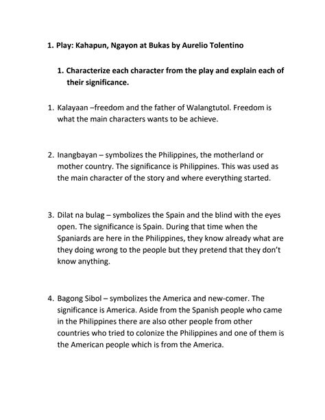 SOLUTION: Kahapun ngayon at bukas by aurelio tolentino filipino culture ...