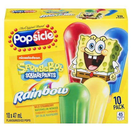 Popsicle Ice Pops Spongebob Squarepants Rainbow10x47ml | Walmart Canada